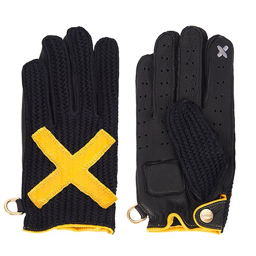 Summer Knit X ALL BLACK Gloves X SMART TOUCH_Yellow Edition(DEER/KNIT/BLACK)