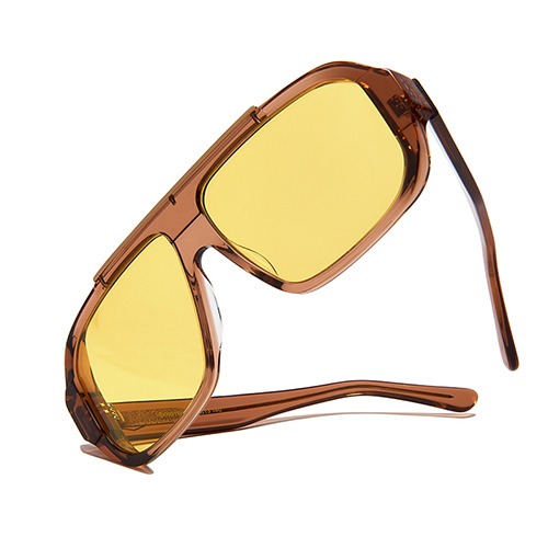 Wind Block Sunglesses 2.0 with Hard Case (Yellow/Brown)