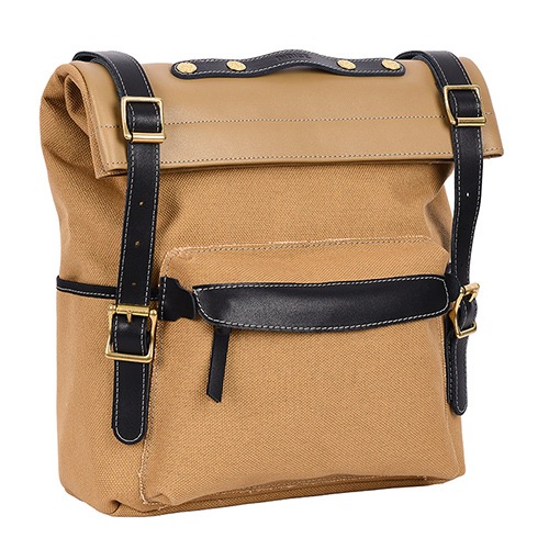 Canvas Motocycle Side Bag And one-touch bracket 2.0 (Desert Beige)