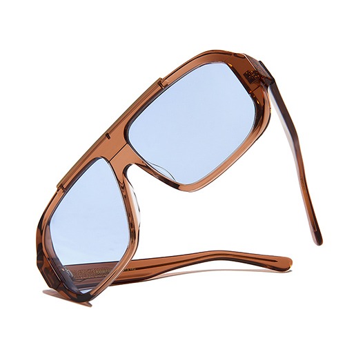Wind Block Sunglesses 2.0 with Hard Case (Light Blue/Brown)