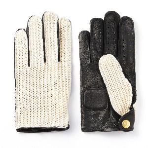 Leather KNIT Classic Summer Gloves222(DEER/KNIT/Black)