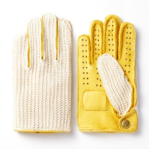 Leather KNIT Classic Summer Gloves(DEER/KNIT/Yellow)