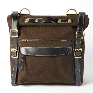 Canvas Motocycle Side Bag And one-touch bracket (Brown)