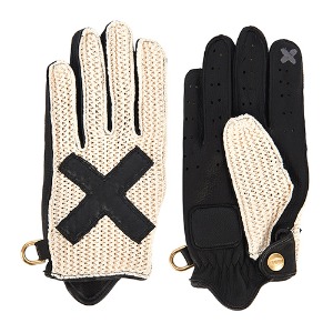 Summer Knit X WHITE &amp; BLACK COMBI Gloves X SMART TOUCH (DEER/KNIT/BLACK/WHITE)