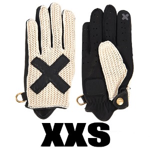 Summer Knit X WHITE &amp; BLACK COMBI Gloves X SMART TOUCH  XXS EDITION (DEER/KNIT/BLACK/WHITE)